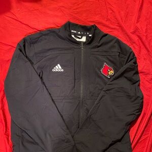 Men’s Louisville Cardinals NCAA Zip Up Jacket Adidas Size XL Black